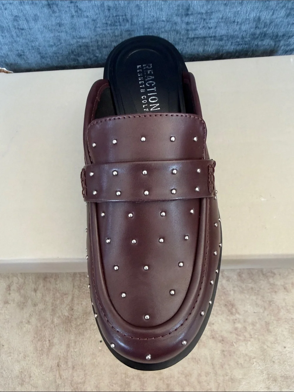 Kenneth Cole Reaction Women's Elmhurst Chocolate Studded Leather Mule